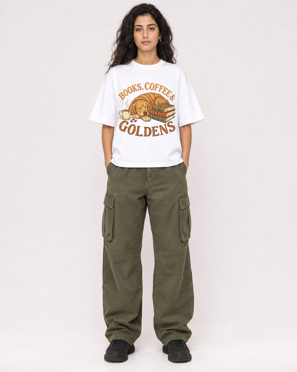 Mockup Boxy Heavyweight Tee White female full-body 07