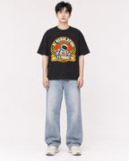 Mockup Boxy Heavyweight Tee Black male full-body 01