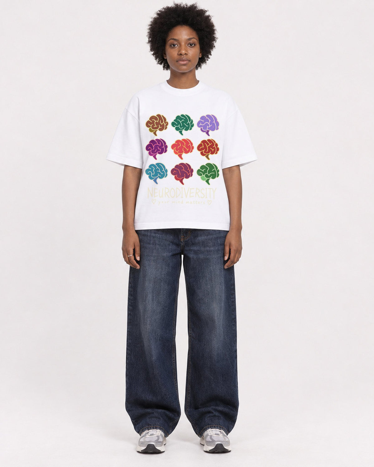 Mockup Boxy Heavyweight Tee White female full-body 14