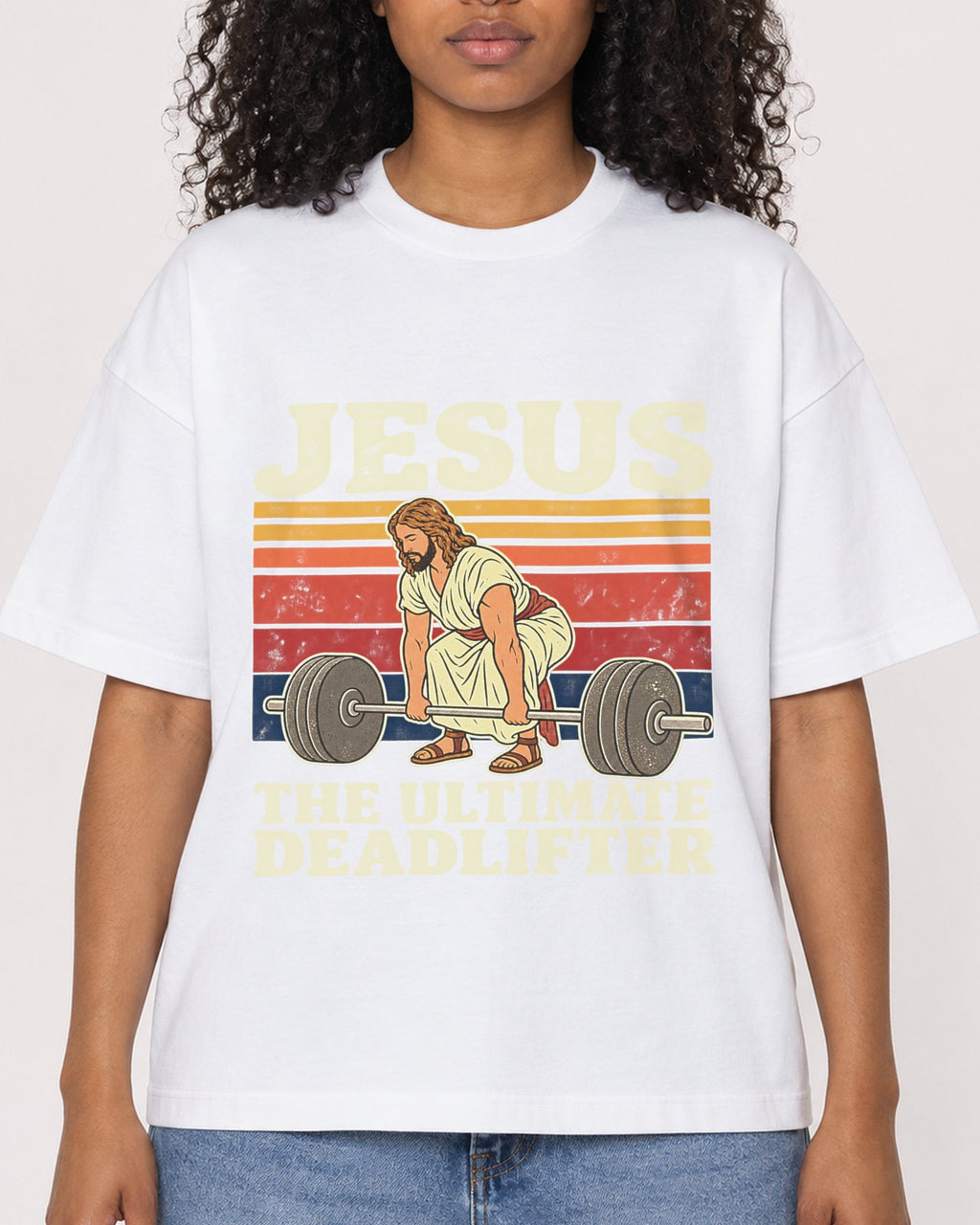 Mockup Boxy Heavyweight Tee White female close-up 05
