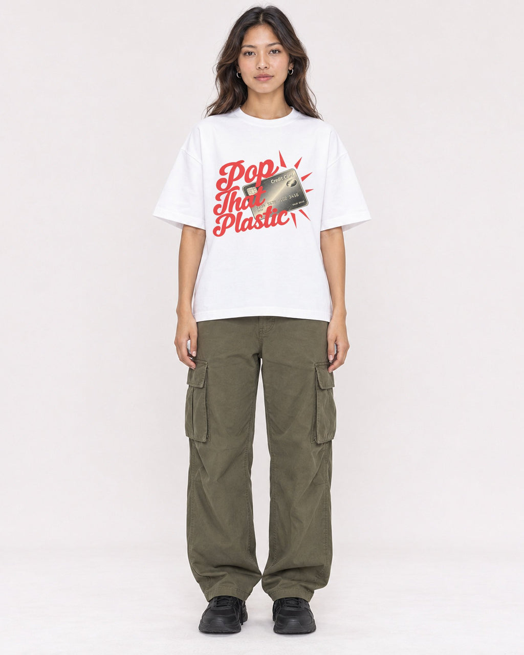 Mockup Boxy Heavyweight Tee White female full-body 02