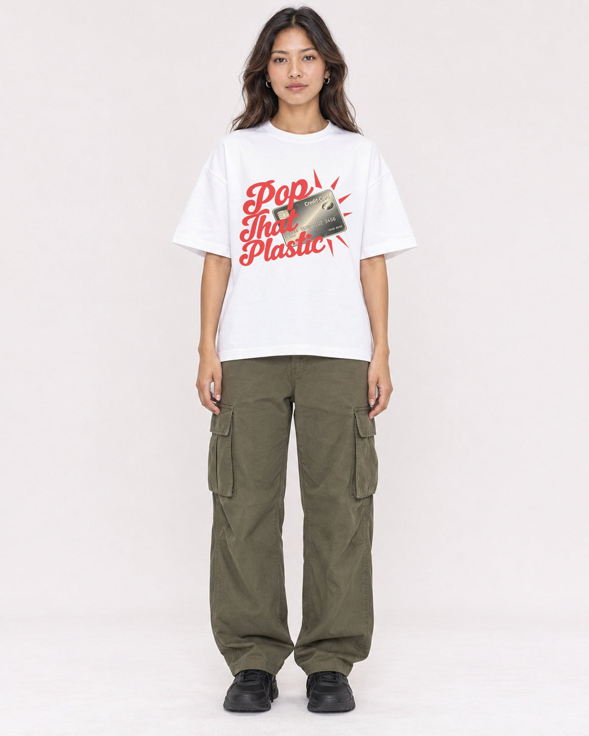 Mockup Boxy Heavyweight Tee White female full-body 02