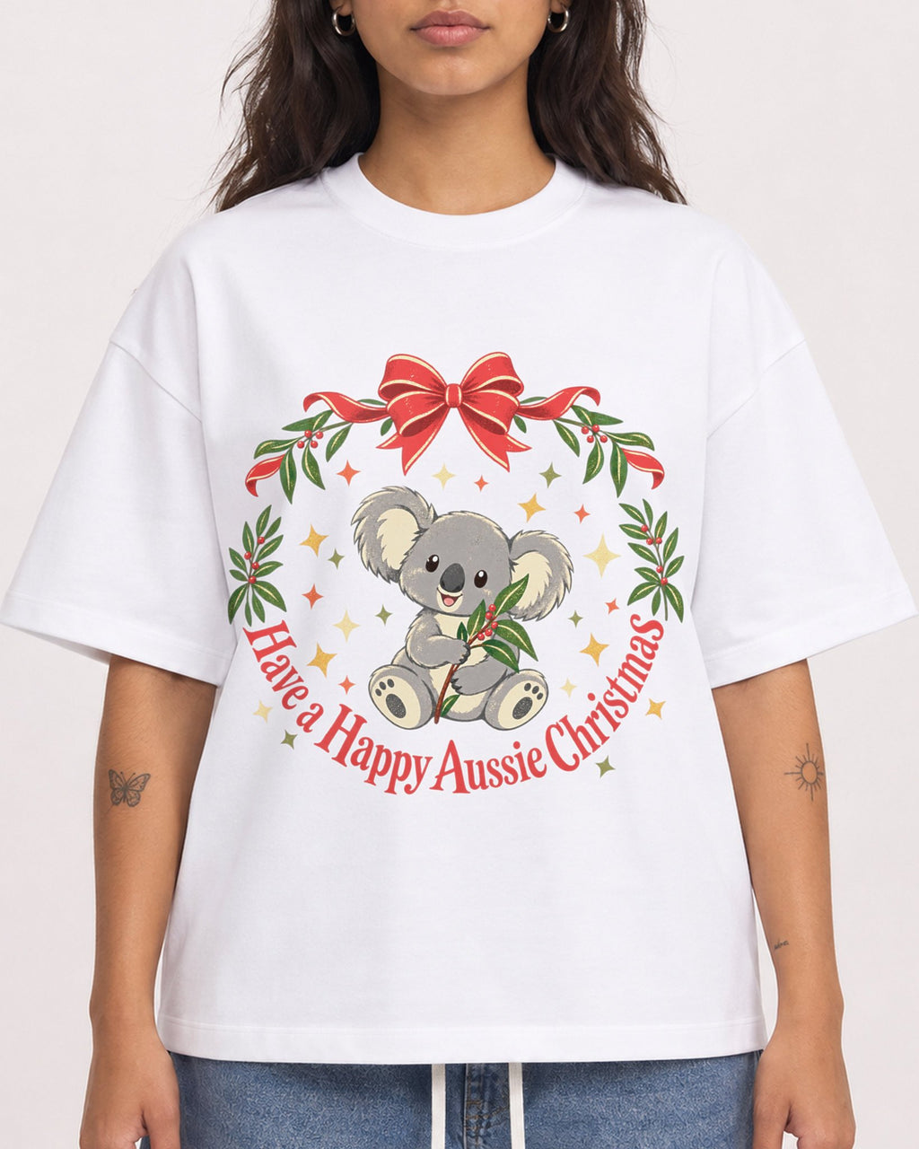 Mockup Boxy Heavyweight Tee White female close-up 06