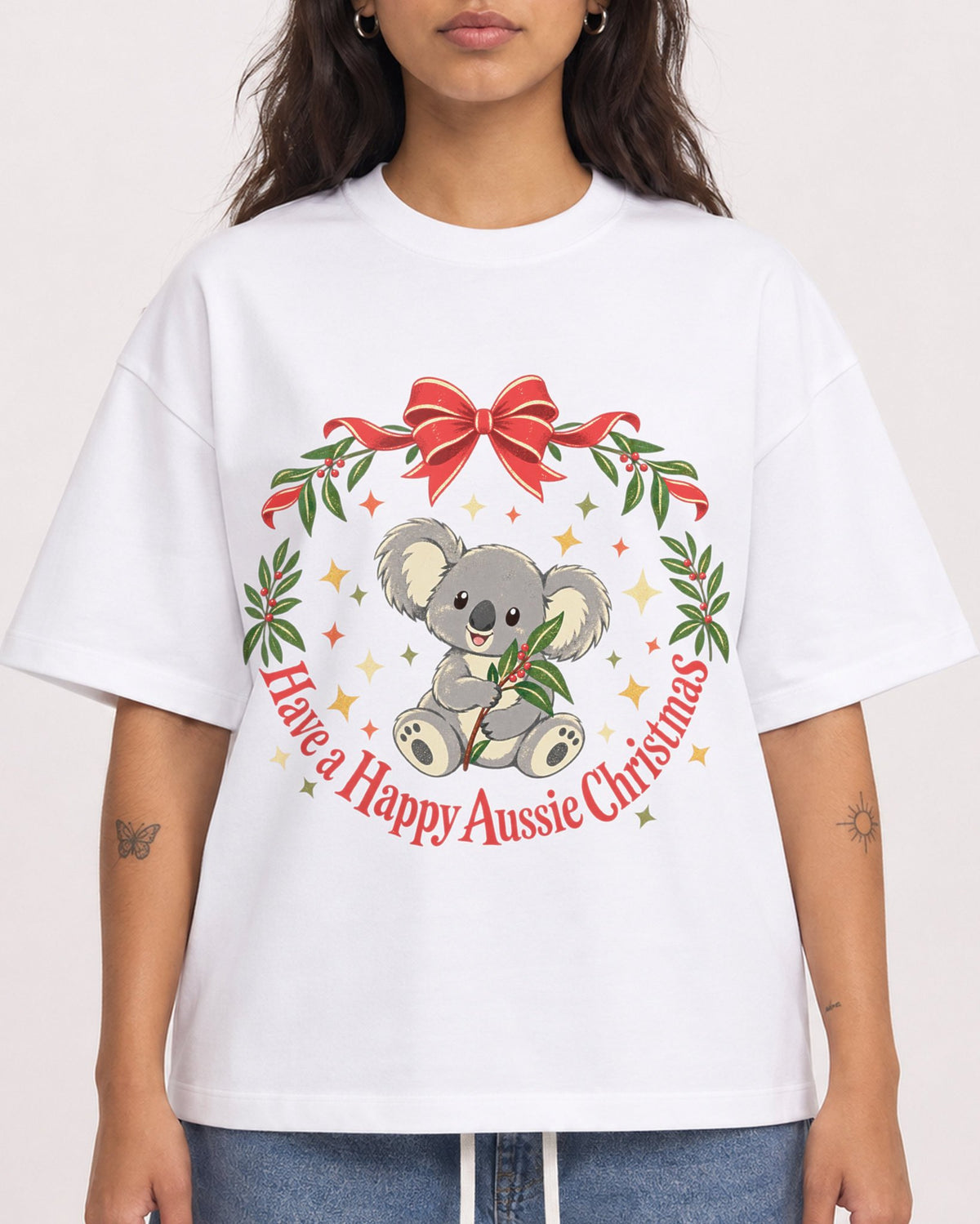 Mockup Boxy Heavyweight Tee White female close-up 06
