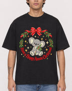Mockup Boxy Heavyweight Tee Black male close-up 06