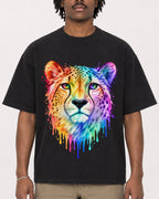 Mockup Boxy Heavyweight Tee Black male close-up 04