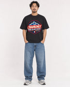Mockup Boxy Heavyweight Tee Black male full-body 02