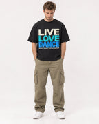 Mockup Boxy Heavyweight Tee Black male full-body 08