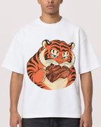 Mockup Boxy Heavyweight Tee White male close-up 50