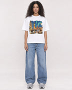 Mockup Boxy Heavyweight Tee White female full-body 10
