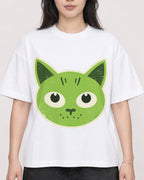Mockup Boxy Heavyweight Tee White female close-up 13