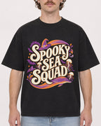 Mockup Boxy Heavyweight Tee Black male close-up 09