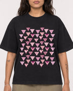 Mockup Boxy Heavyweight Tee Black female close-up 06
