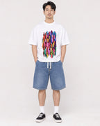 Mockup Boxy Heavyweight Tee White male full-body 13