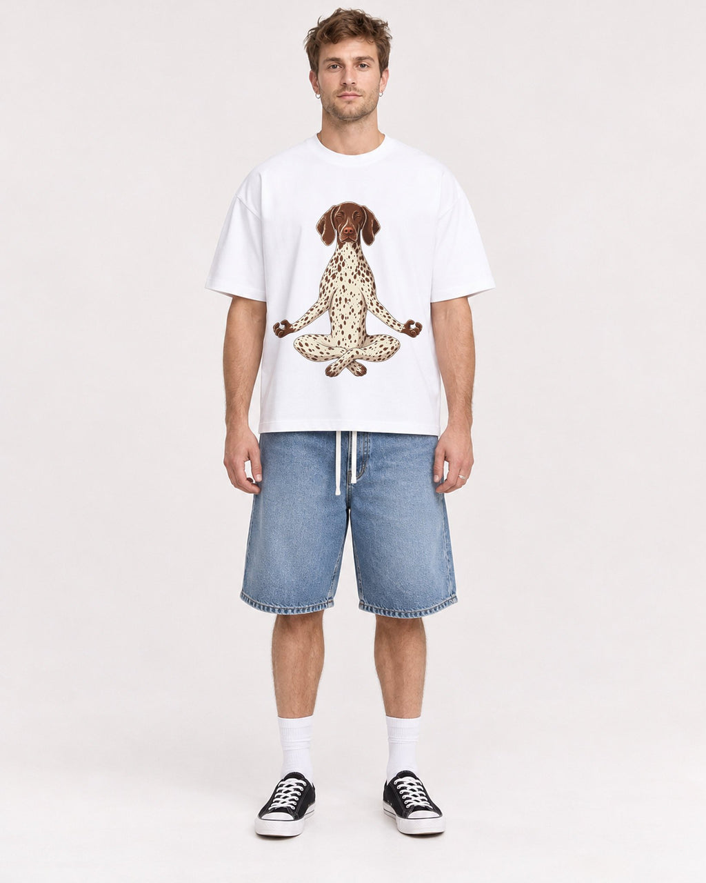 Mockup Boxy Heavyweight Tee White male full-body 08