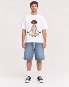 Mockup Boxy Heavyweight Tee White male full-body 08