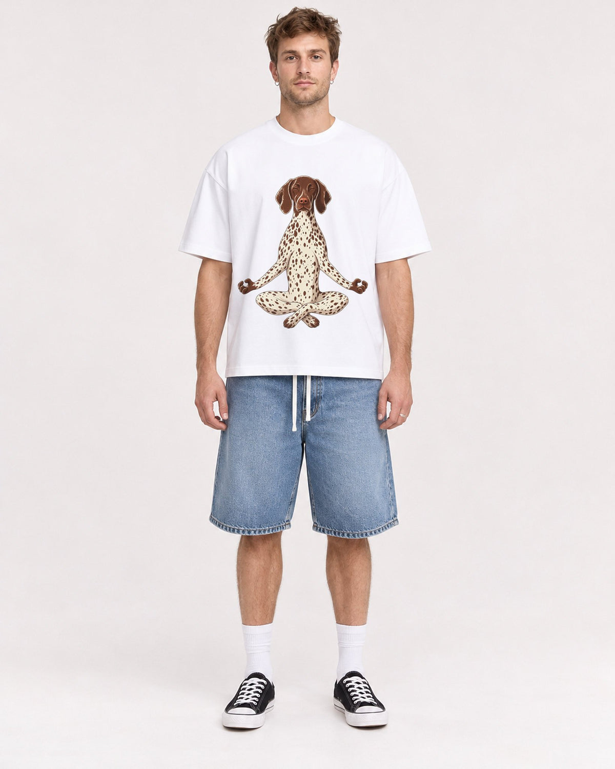 Mockup Boxy Heavyweight Tee White male full-body 08