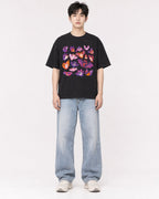 Mockup Boxy Heavyweight Tee Black male full-body 01
