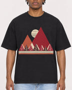 Mockup Boxy Heavyweight Tee Black male close-up 05