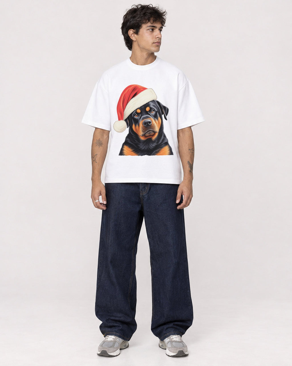 Mockup Boxy Heavyweight Tee White male full-body 06