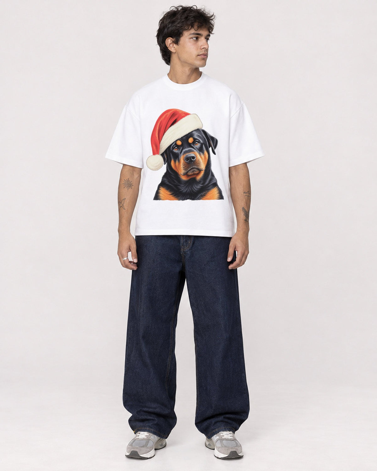 Mockup Boxy Heavyweight Tee White male full-body 06
