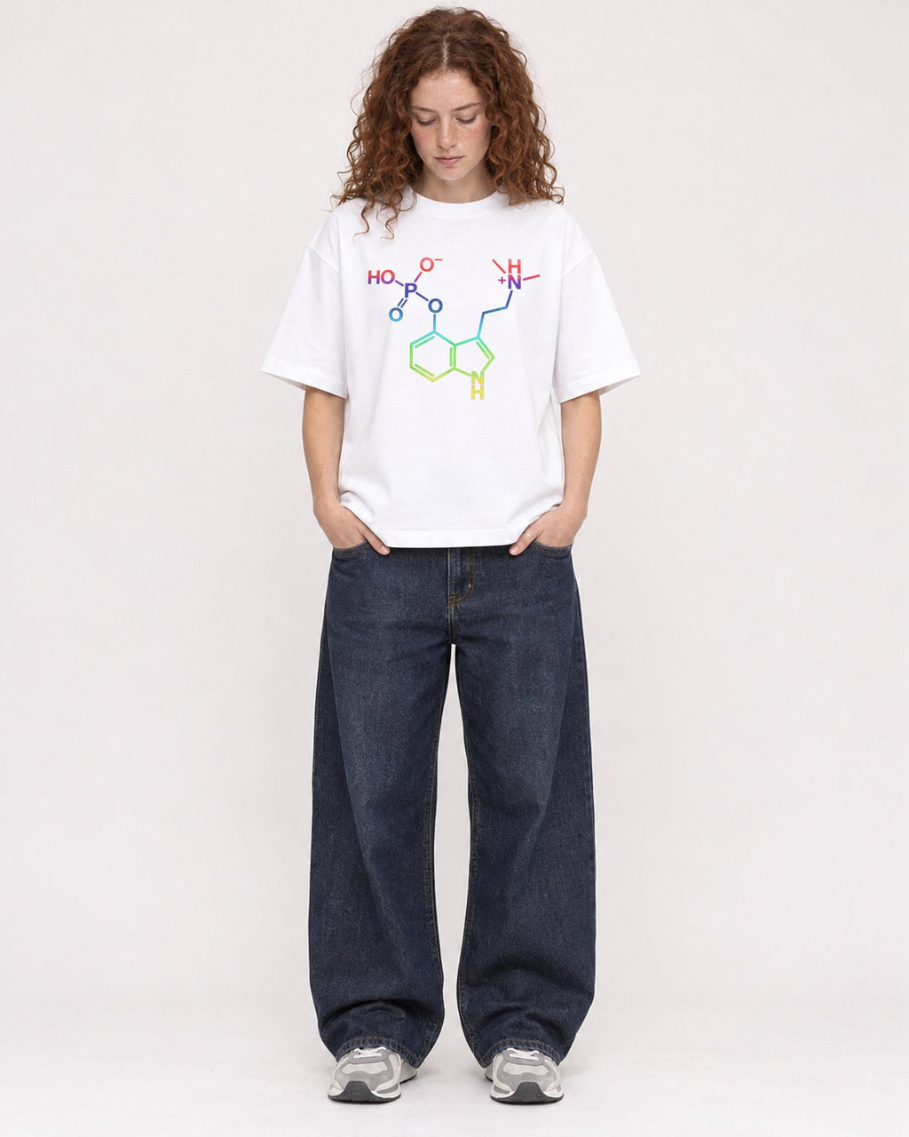 Mockup Boxy Heavyweight Tee White female full-body 09