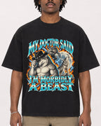 Mockup Boxy Heavyweight Tee Black male close-up 04