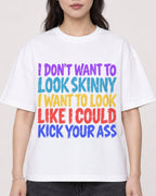 Mockup Boxy Heavyweight Tee White female close-up 03