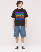 Mockup Boxy Heavyweight Tee Black male full-body 03