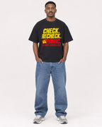 Mockup Boxy Heavyweight Tee Black male full-body 14