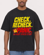 Mockup Boxy Heavyweight Tee Black male close-up 14
