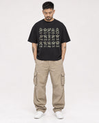 Mockup Boxy Heavyweight Tee Black male full-body 12