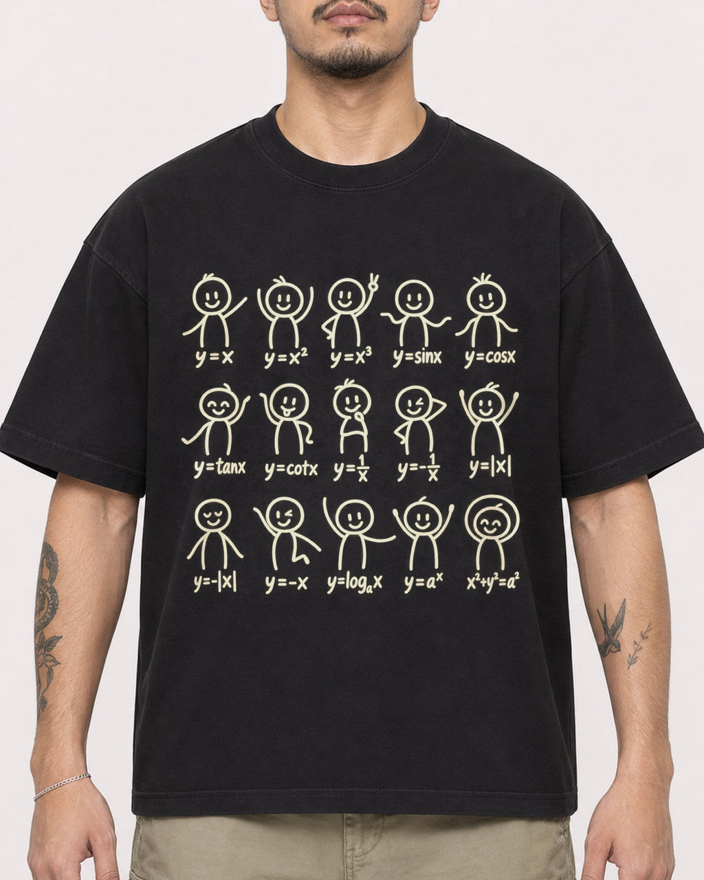 Mockup Boxy Heavyweight Tee Black male close-up 12