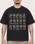 Mockup Boxy Heavyweight Tee Black male close-up 12