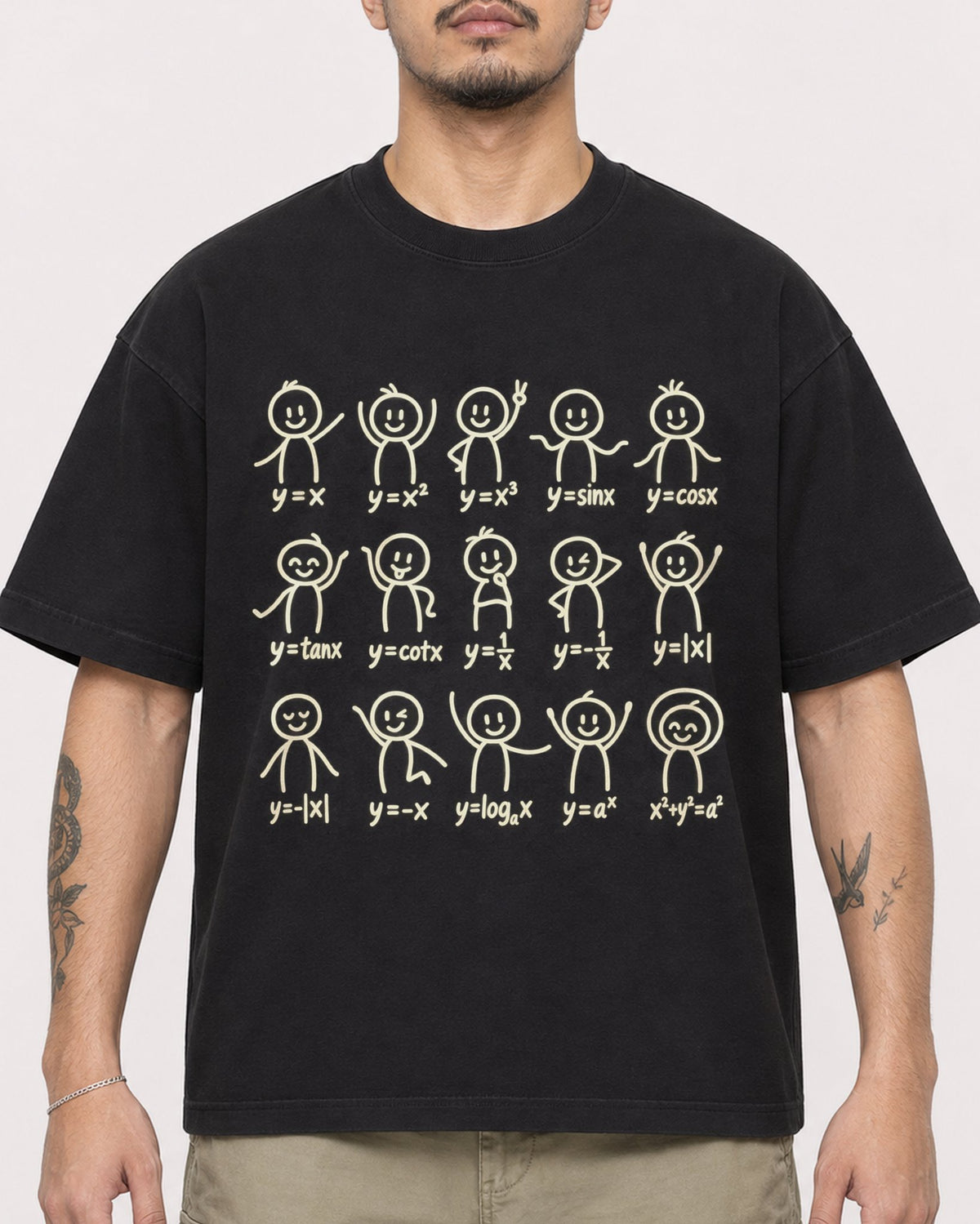 Mockup Boxy Heavyweight Tee Black male close-up 12