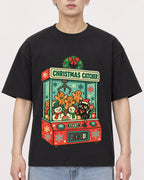 Mockup Boxy Heavyweight Tee Black male close-up 01