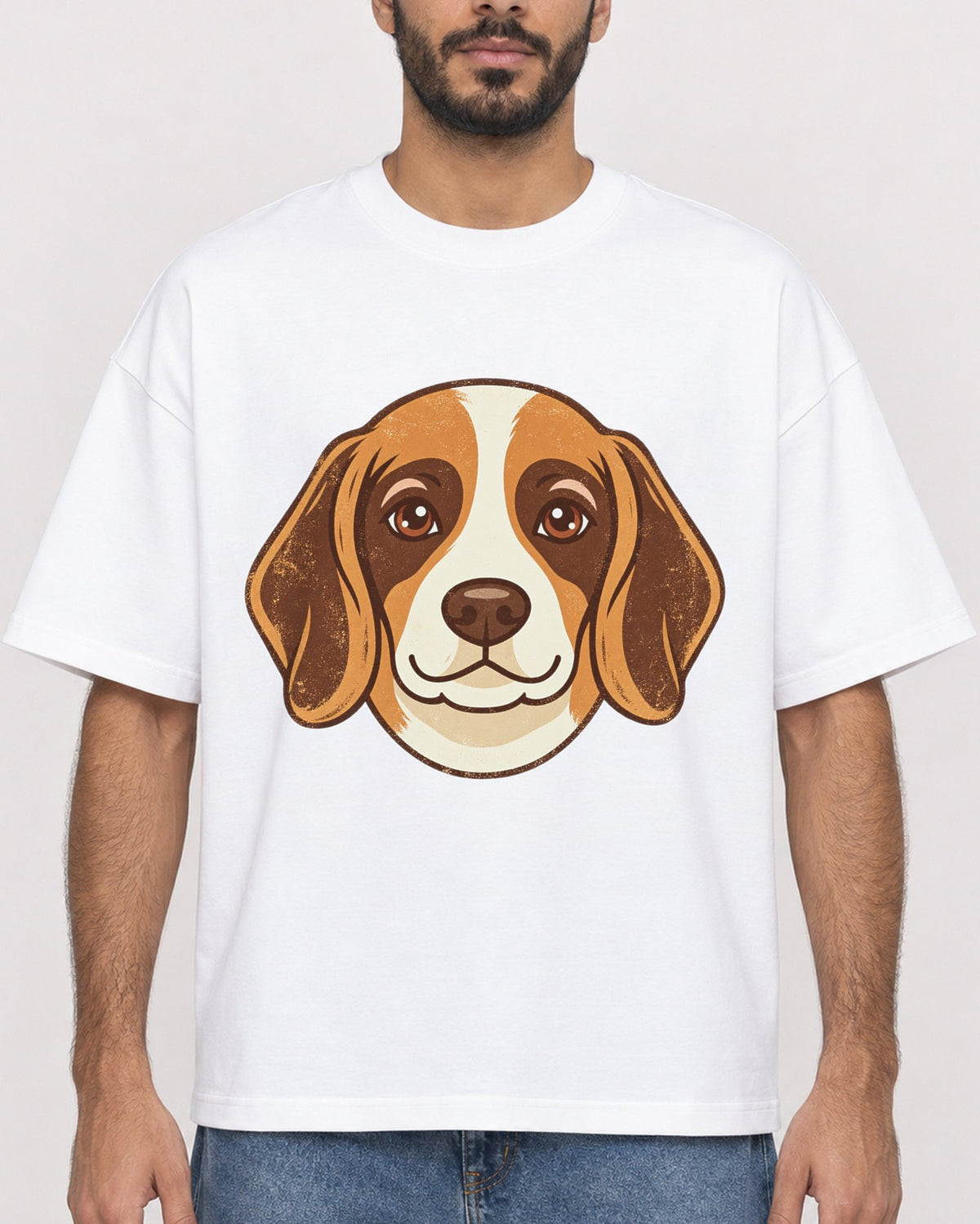 Mockup Boxy Heavyweight Tee White male close-up 07