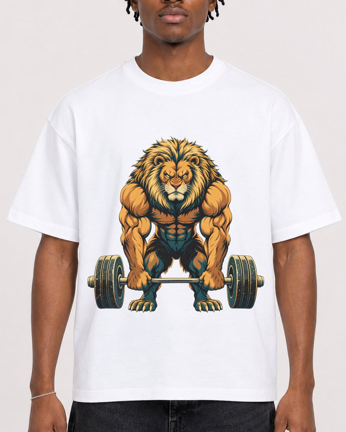 Mockup Boxy Heavyweight Tee White male close-up 05