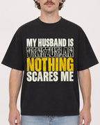 Mockup Boxy Heavyweight Tee Black male close-up 09