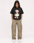 Mockup Boxy Heavyweight Tee Black female full-body 06