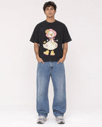 Mockup Boxy Heavyweight Tee Black male full-body 06