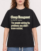 Mockup Boxy Heavyweight Tee Black female close-up 09