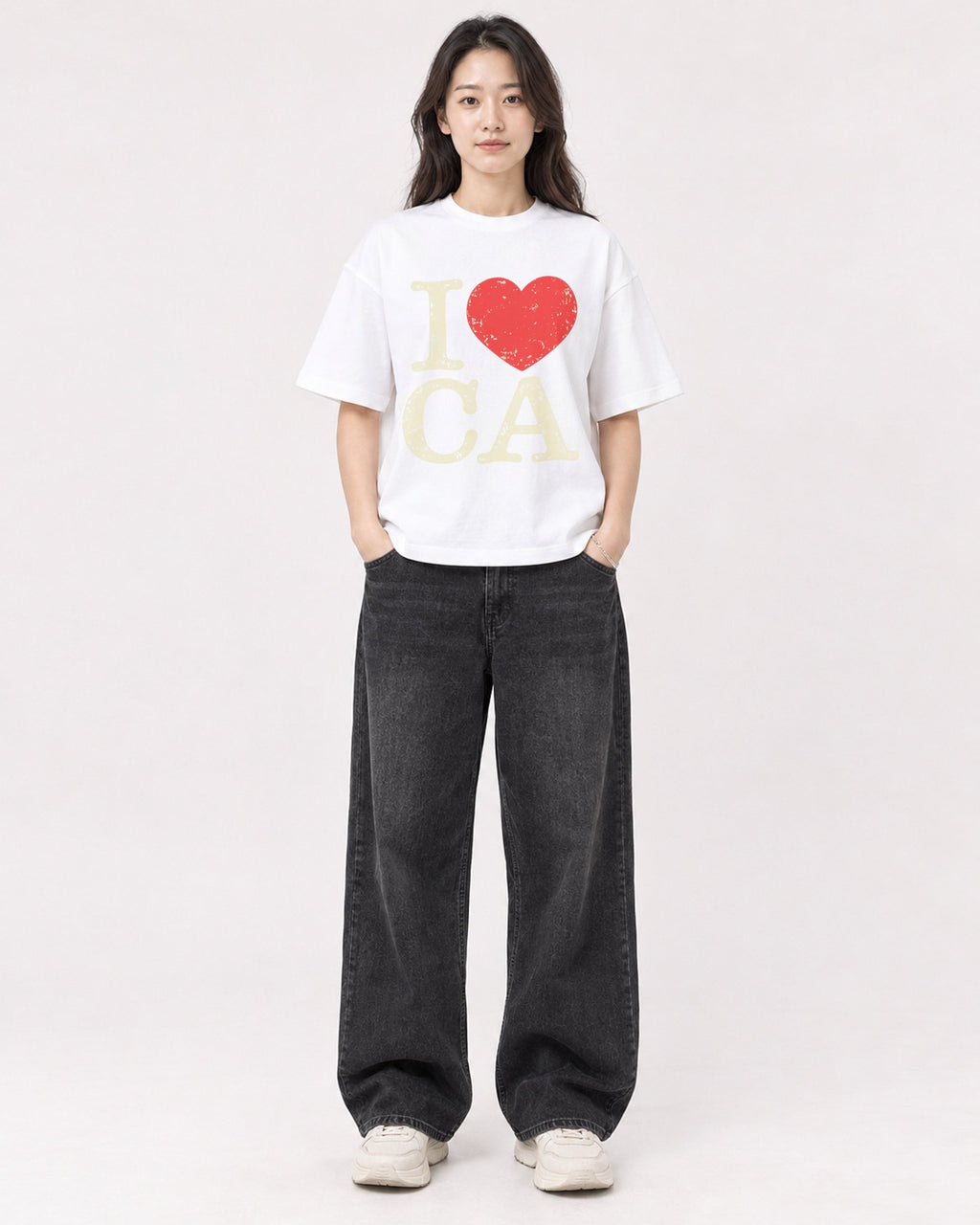 Mockup Boxy Heavyweight Tee White female full-body 03