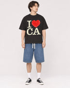 Mockup Boxy Heavyweight Tee Black male full-body 03