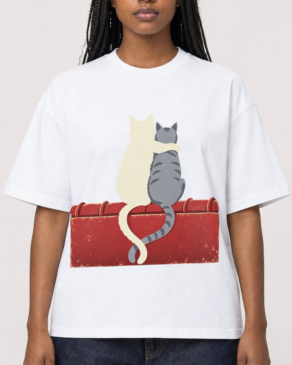 Mockup Boxy Heavyweight Tee White female close-up 04