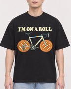 Mockup Boxy Heavyweight Tee Black male close-up 33