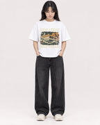 Mockup Boxy Heavyweight Tee White female full-body 13