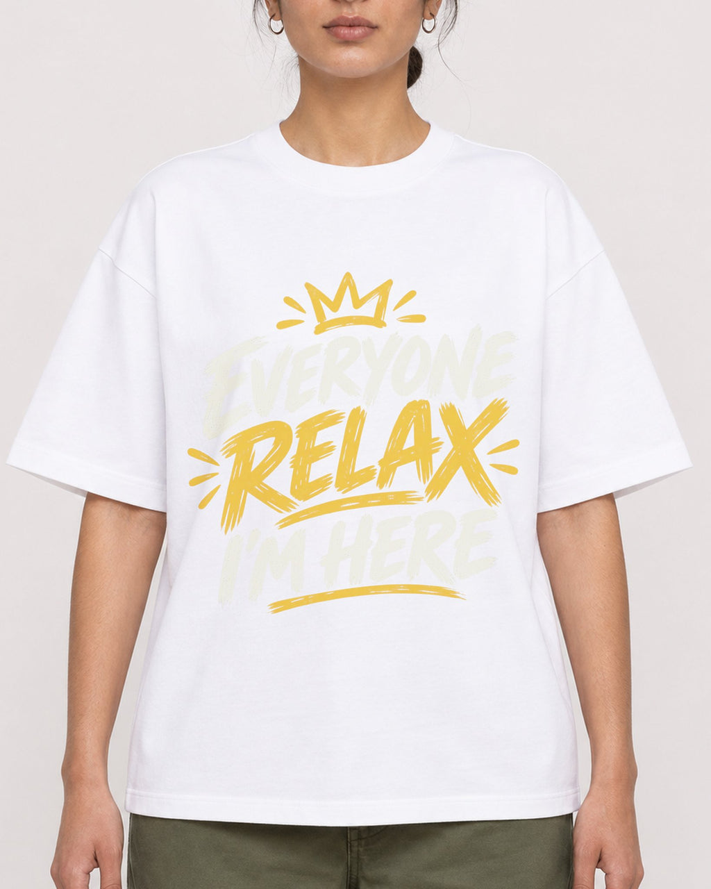 Mockup Boxy Heavyweight Tee White female close-up 17