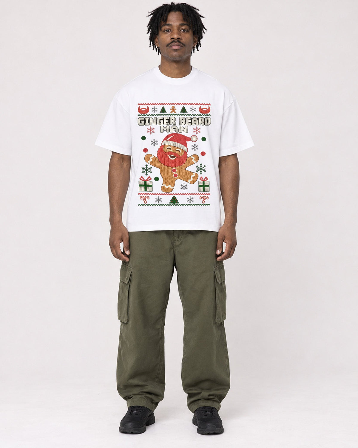 Mockup Boxy Heavyweight Tee White male full-body 04