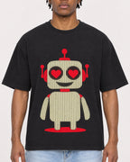 Mockup Boxy Heavyweight Tee Black male close-up 05